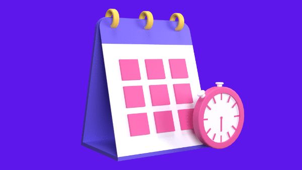 figura de um calendário e relógio